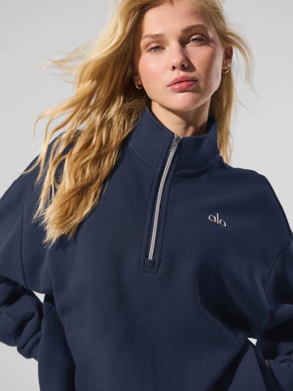 ALO Accolade Quarter-Zip Pullover Navy Size XS - XL NWT